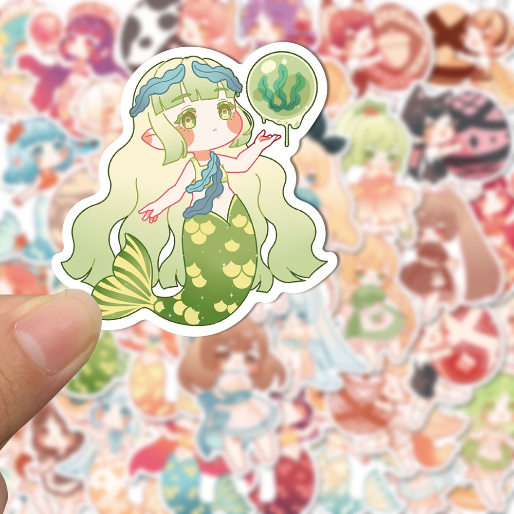 Bộ 40 Miếng Dán Trang Trí Laptop Chống Nước Không Lặp Lại Hình Nhân Vật Hoạt Hình Dễ Thương