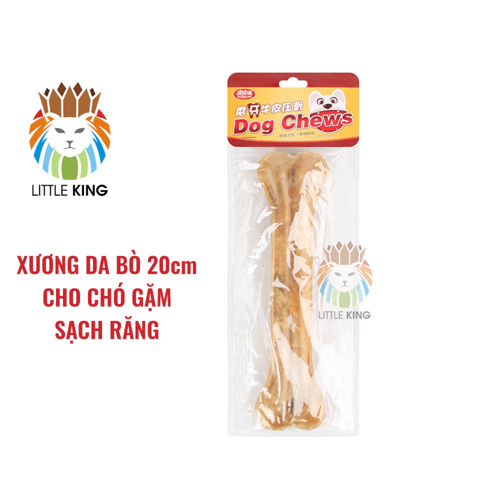 Xương da bò cho chó gặm kích cỡ 20cm giúp làm sạch răng, răng chắc khỏe Little King pet shop