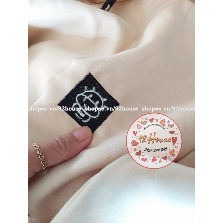 Áo khoác thêu bò sữa phom rộng chất da lộn siêu đẹp, áo khoác 2 lớp có mũ trùm đầu