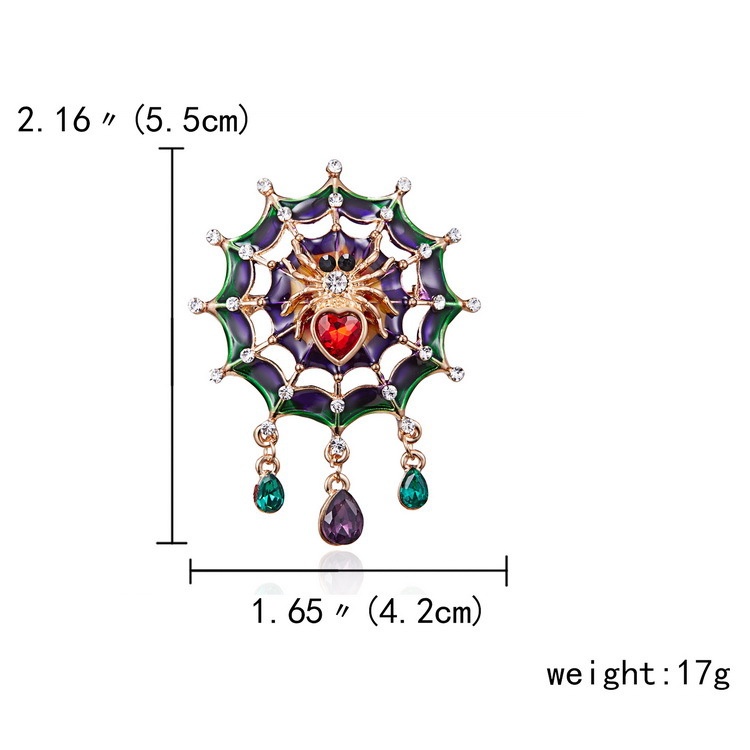Trâm cài áo hình nhện đính đá thời trang
