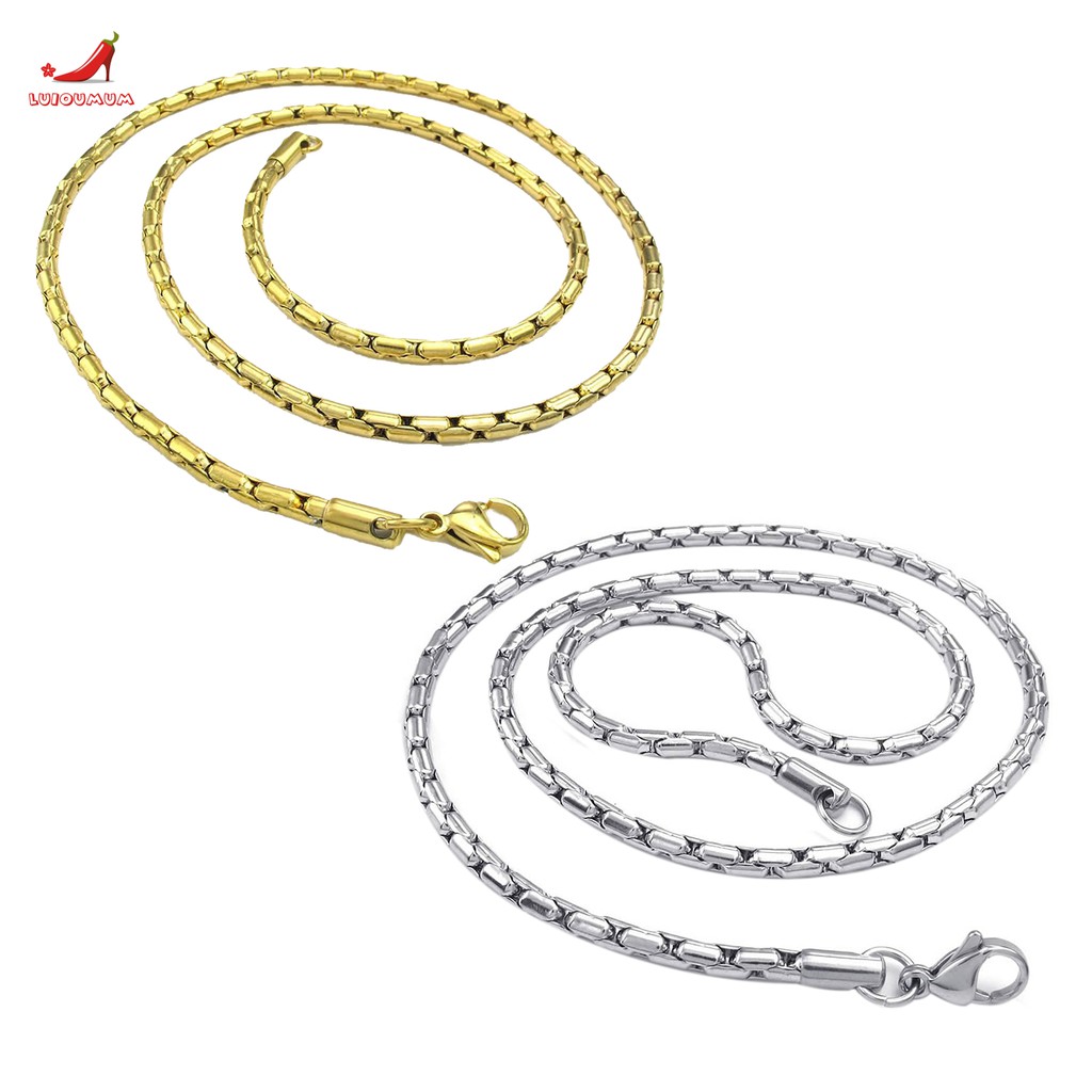 Vòng cổ bạc bằng thép không gỉ phong cách cổ điển rộng 3mm dài 55cm cho nam