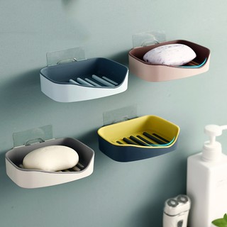 HCM - Khay xà bông dán tường 2 lớp gam màu pastel tối sang trọng hiện đại trẻ trung