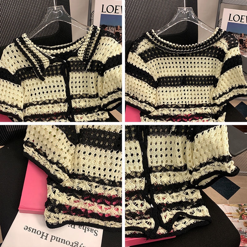 Áo Cardigan Dệt Kim Tay Ngắn Phong Cách Thời Trang Hàn Quốc Dành Cho Nữ