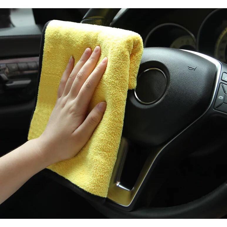 Khăn lau xe ⚡️ 𝐅𝐑𝐄𝐄 𝐒𝐇𝐈𝐏 ⚡️ ô tô Microfiber cao cấp 2 lớp lau kính lau bếp đa năng mềm mịn thấm hút nước cực tốt !