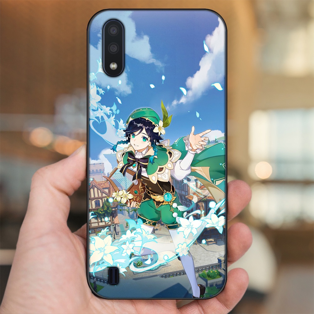 Ốp lưng Samsung A01 viền đen in hình Venti Genshin Impact