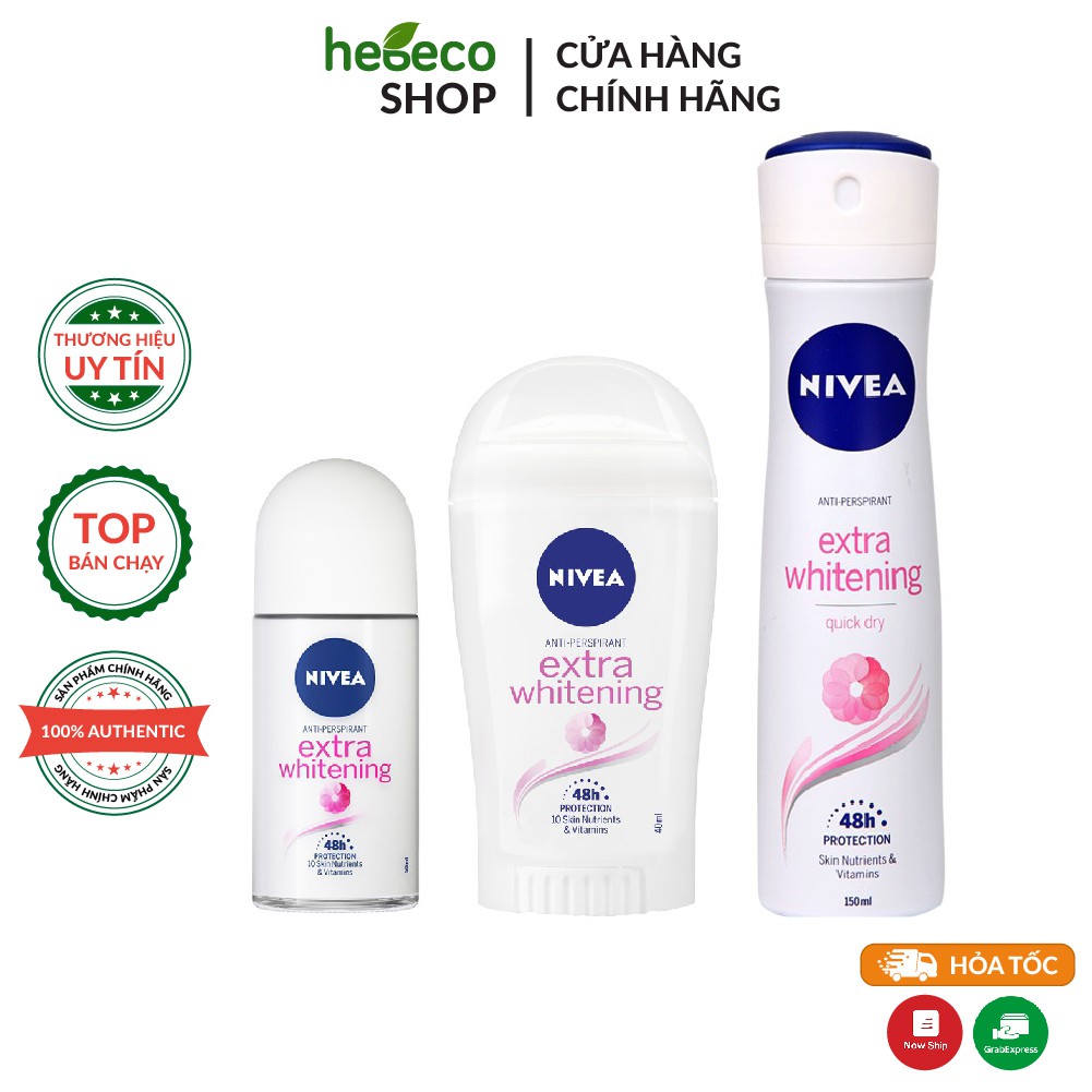 NIVEA - Lăn/ Sáp/ Xịt ngăn mùi Nivea trắng mịn mờ vết thâm 50ml-40ml-25ml- 150ml