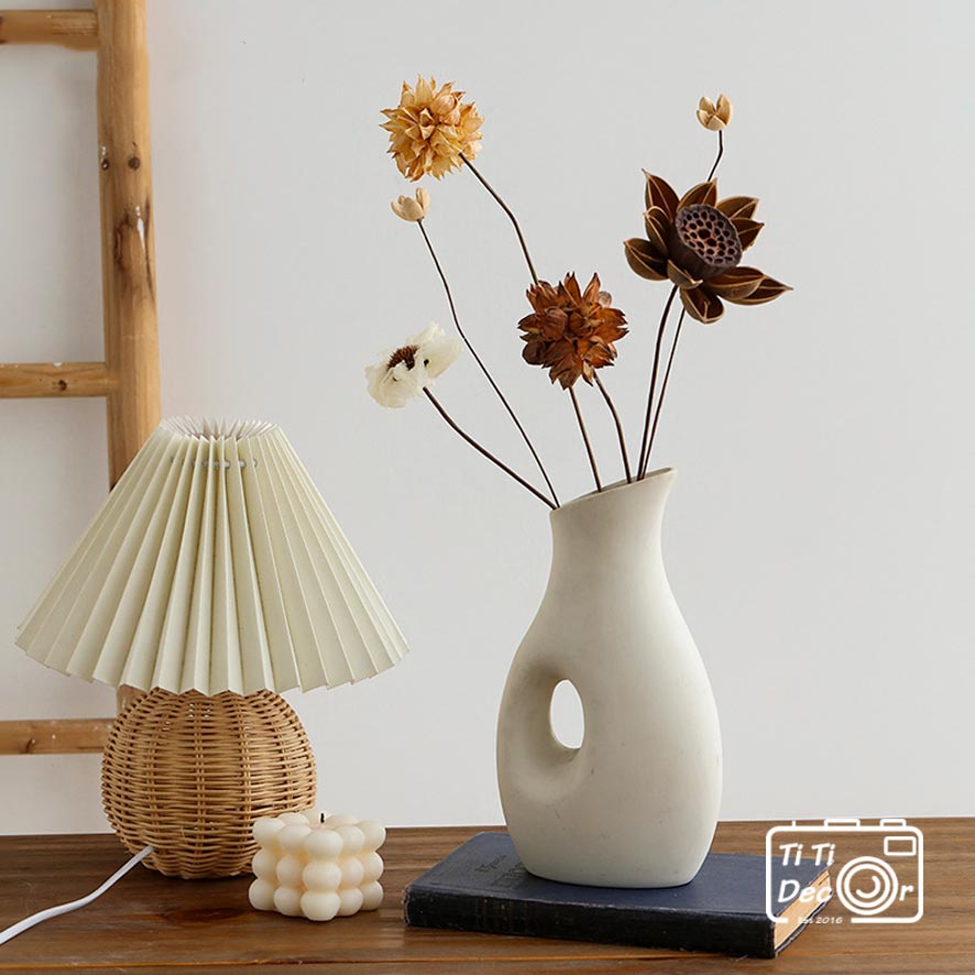 Hoa Khô Vintage TiTi Decor Hoa Sen Khô Trang Trí Phòng Khách, Phòng Thiền - Zen, Hoa Lá Vintage