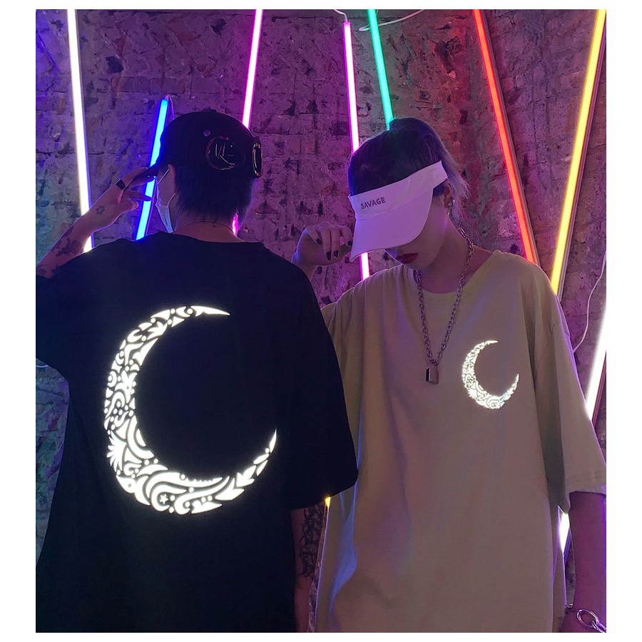 Áo thun Stee Phản Quang MOON PART 2 Họa tiết Unisex