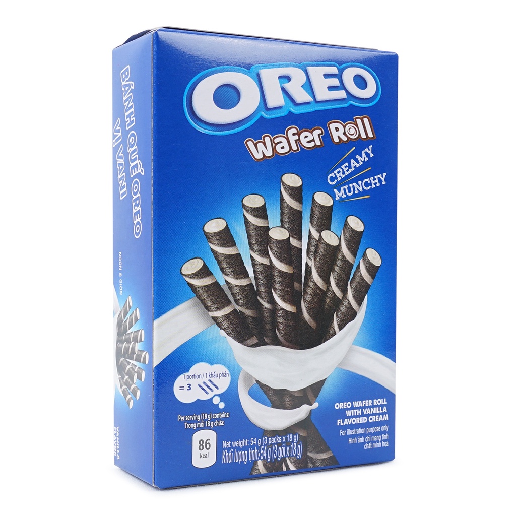 Bánh Quế Oreo Wafer Roll Hộp 54g (3 gói x 18g)