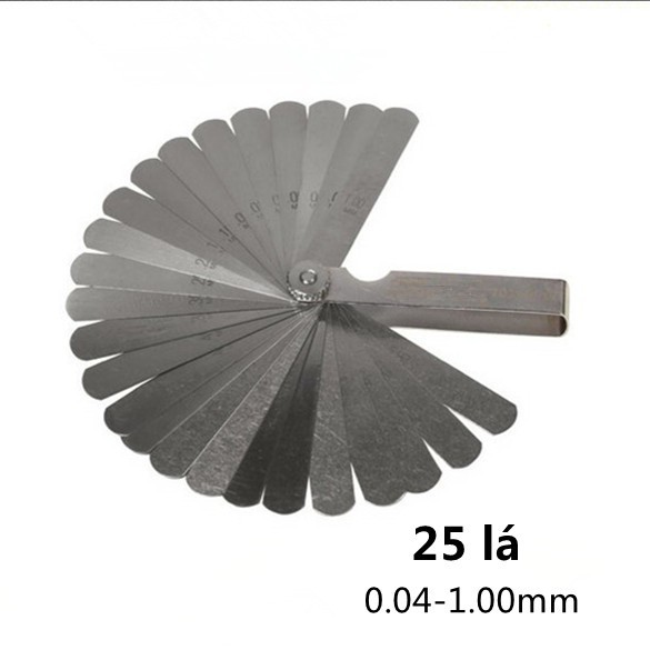 HÀNG ĐIỆN TỬ GIÁ RẺ Thước căn lá 0.04-1.0mm, bao gồm 25 lá.-Chiều dài lá 75mm