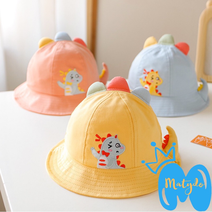 Mũ cho bé trai bé gái MATYDO rộng vành hình khủng long thêu đáng yêu phụ kiện mũ nón trẻ em