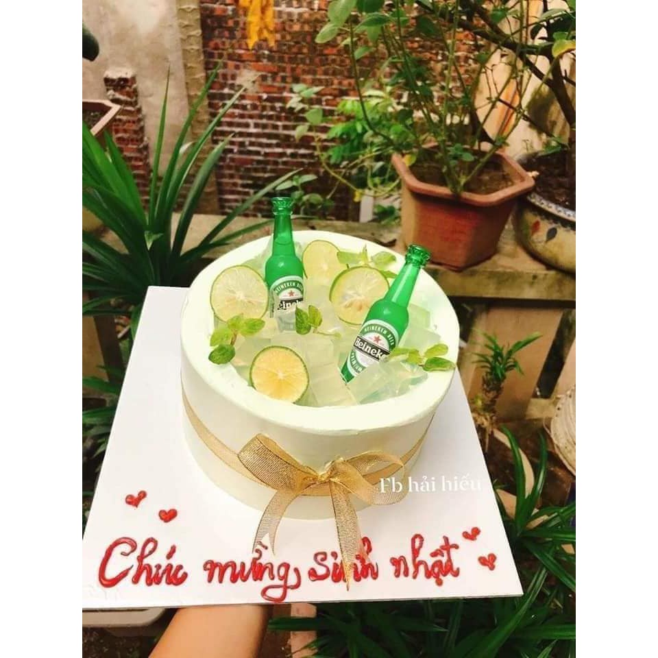 Phụ kiện bánh kem  Chai heniken trang trí - trang trí bánh
