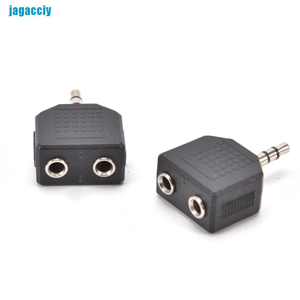 [jagacciy] 2PCS Audio 3.5mm Jack Male to Double AUX Female Headphone Y Splitter Adapte ggbo