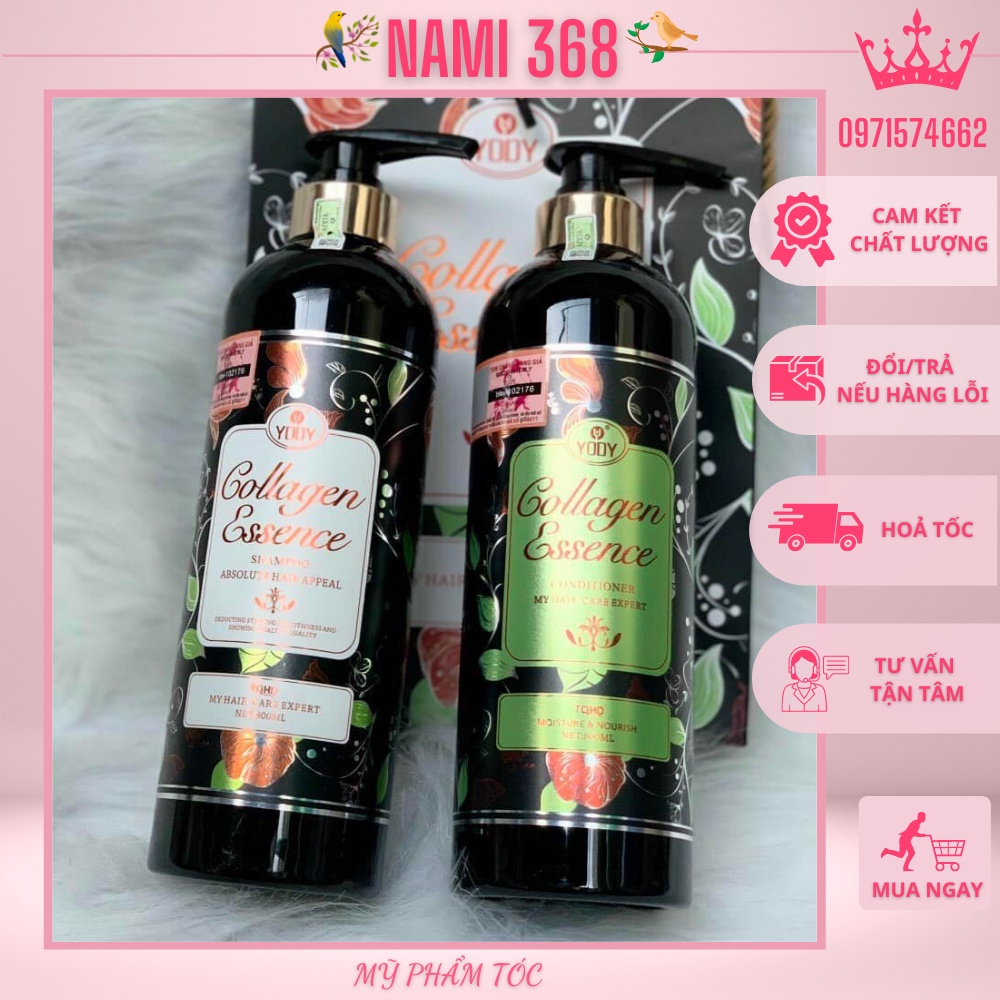 Combo Dầu Gội Xả Colagen Essence Yody Phục Hồi Và Kích Thích Mọc Tóc 800MLx2 Hàng Chính Hãng Cao Cấp NAMI