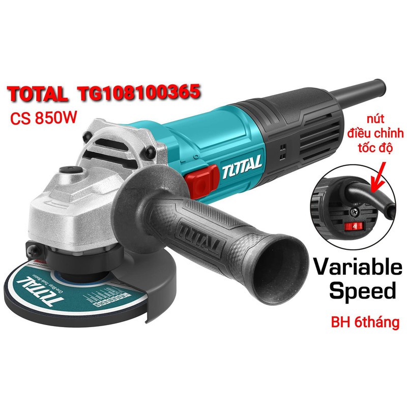 Máy mài góc 850W 100mm Total TG108100365 (có điều chỉnh tốc độ)