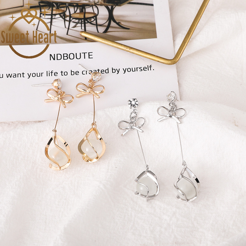 Bông Tai Xi Mạ Bạc 925 Đính Đá Opal
