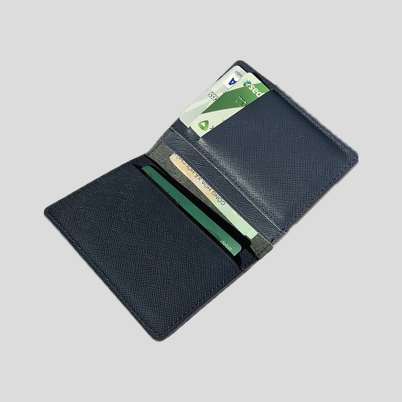 [ Da Saffiano] Ví da thời trang namecard kiểu đứng – CM007 - BH 12 tháng