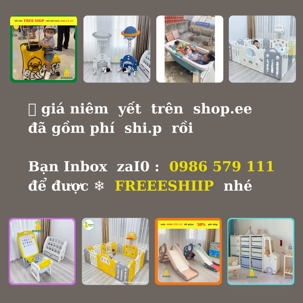 Quây cũi gấu BINBON  gấp gọn, nhựa HDPE an toàn cho bé  zj1