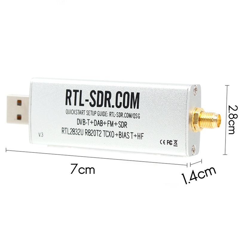 Hệ Thống Radio RTL SDR V3 R820T2 RTL2832U 1PPM TCXO SMA RTLSDR