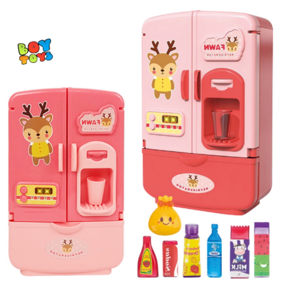 Bộ đồ chơi tủ lạnh mini, đồ chơi tủ lạnh cửa đôi độc đáo cho bé thỏa sức vui chơi