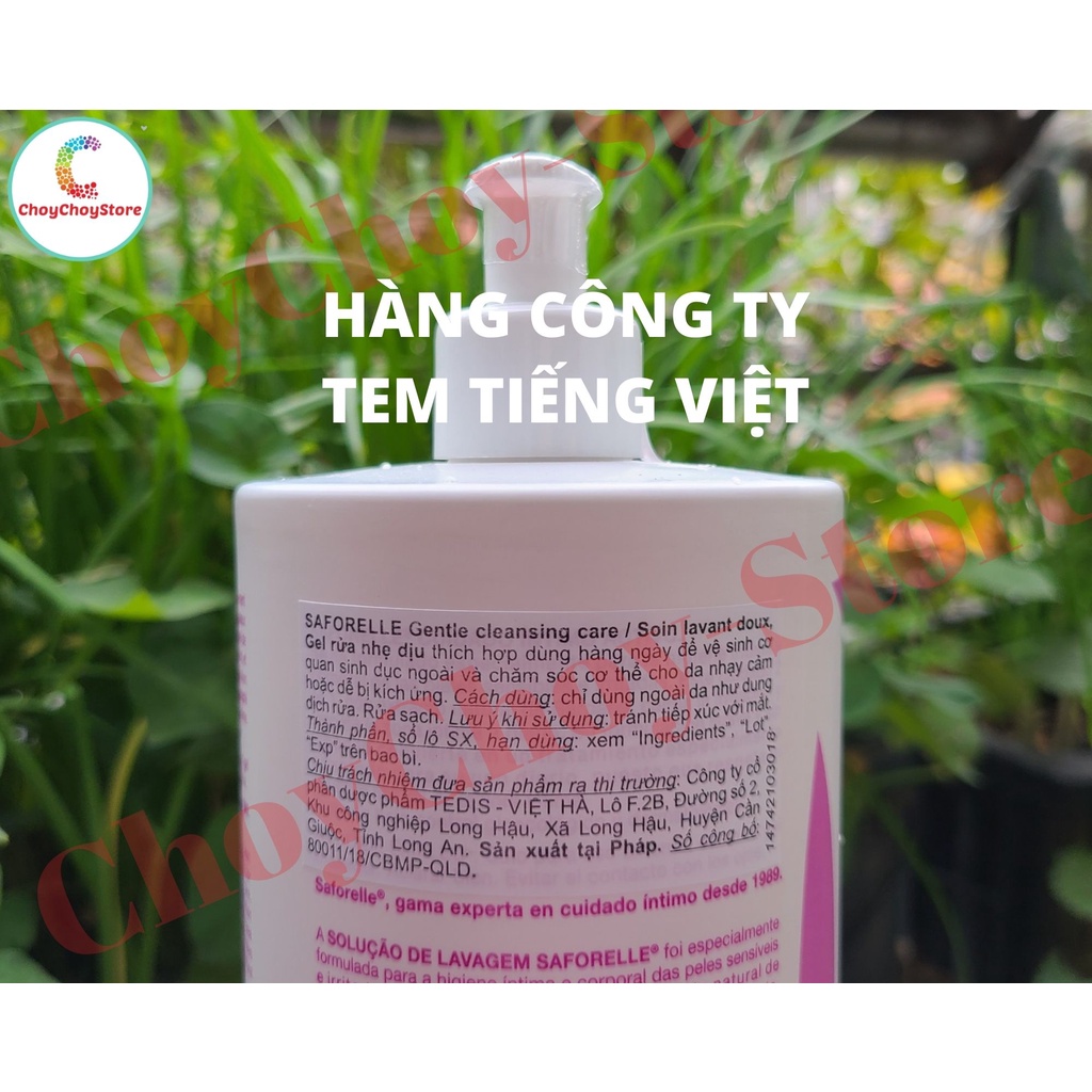 [TEM VIỆT HÀ Chai 1L] Dung dịch vệ sinh Phụ khoa SAFORELLE Soin Lavant Doux 1 LÍT -  hương dịu nhẹ (CHAI LỚN TIẾT KIỆM)