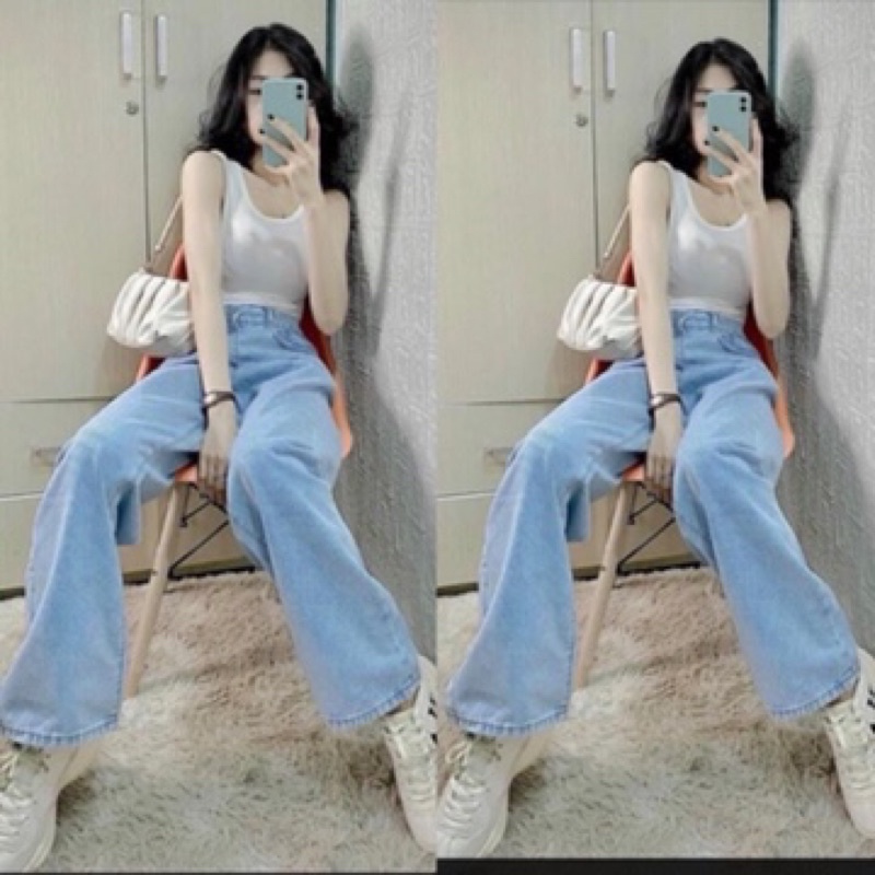 Quần Jean Ống Rộng GÀI EO Ulzzang Unisex Hot hit