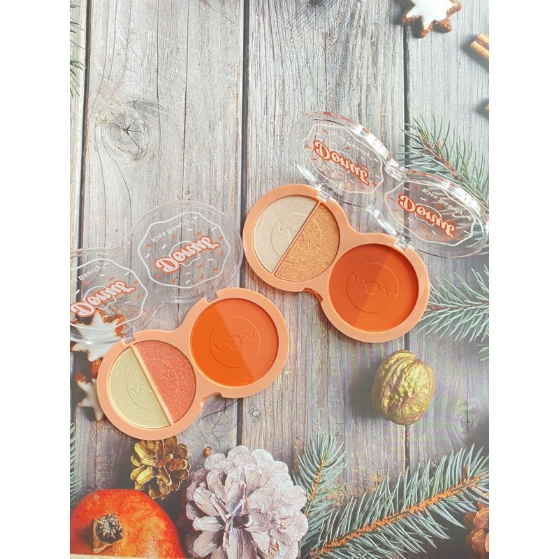 BẢNG PHẤN MÁ HỒNG VÀ HIGHLIGHT KISS BEAUTY HÌNH BÁNH DONUT | BigBuy360 - bigbuy360.vn