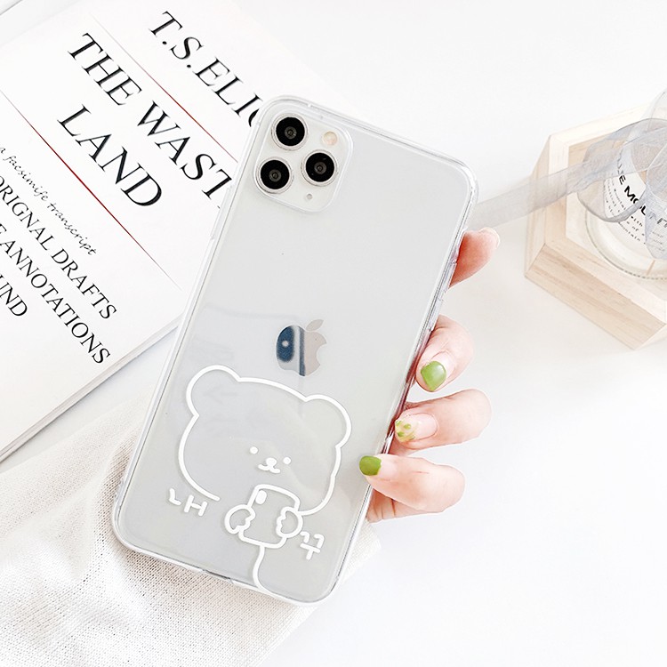 Ốp lưng iphone Gấu Selfie viền trong chống ố 6/6plus/6s/6splus/7/7plus/8/8plus/x/xr/xs/11/12/13/pro/max/plus/promax | BigBuy360 - bigbuy360.vn