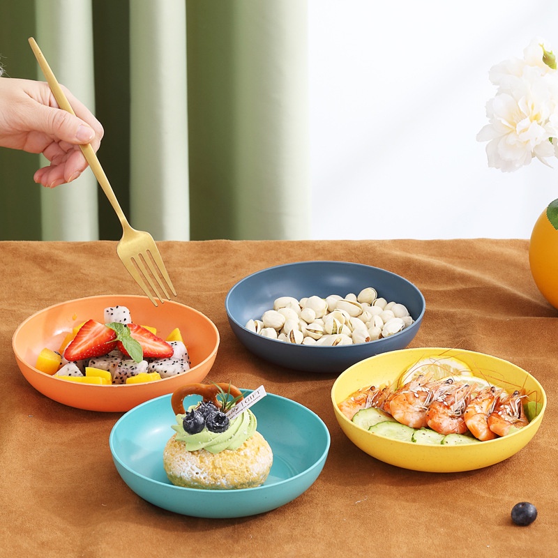 Đĩa Tròn 15cm Làm Từ Lúa Mì Nhiều Màu Sắc