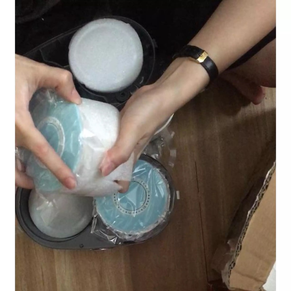 Hộp Cơm Cắm Điện Giữ Nhiệt, Hâm Nóng và Nấu Chín Thức Ăn 2 Tầng 4 Bát Gốm Sứ-Hàng Nhập Khẩu