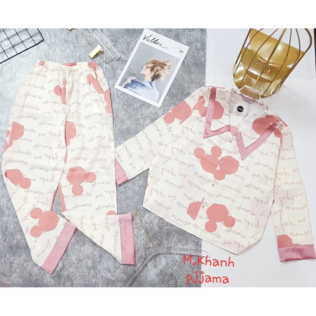 Bộ pijama tay dài lụa mango [SIÊU HOT] bộ đồ ngủ mặc nhà mát mẻ, mềm mịn, sang chảnh.