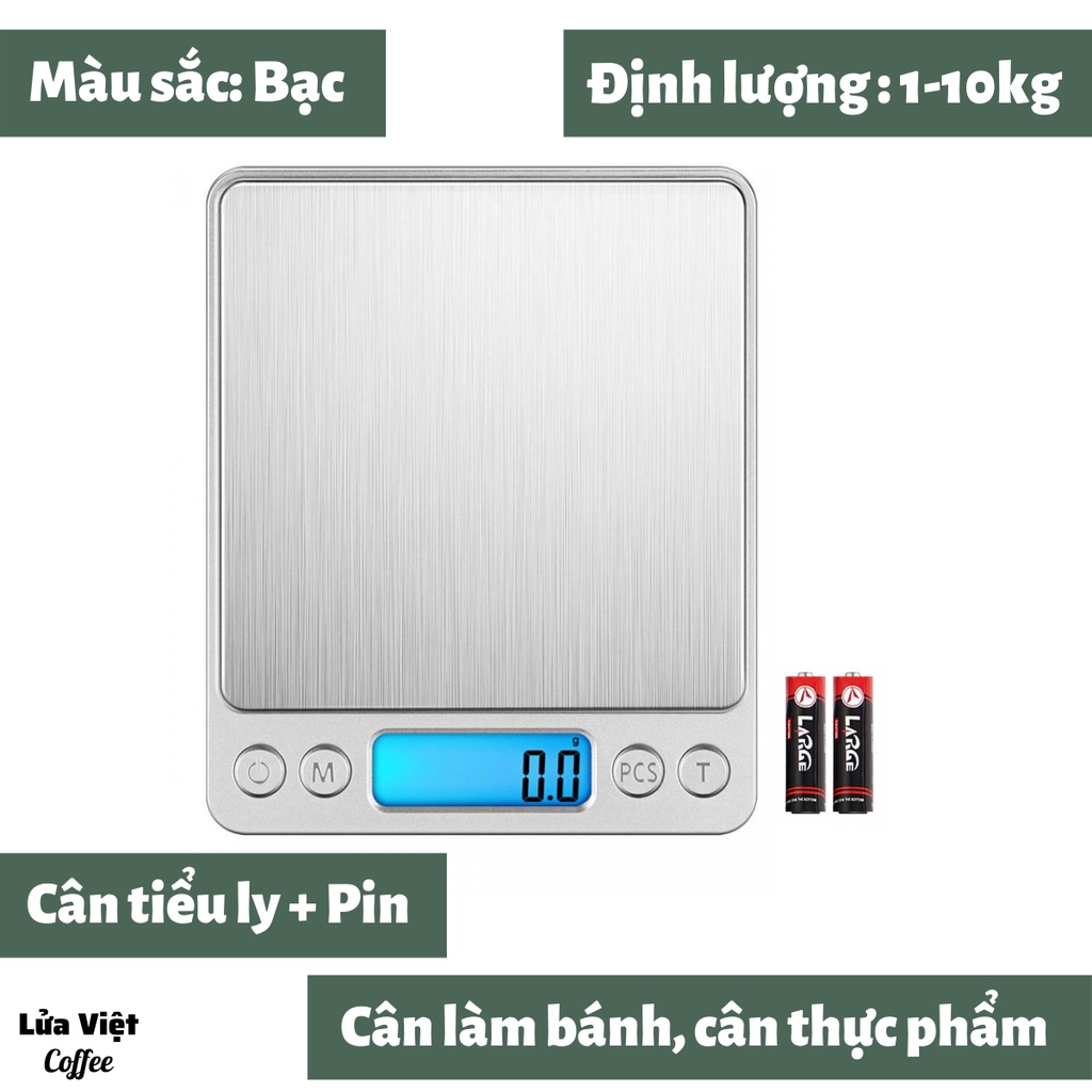 Cân điện tử 5kg làm bánh cân làm bếp định lượng 1-5kg WH-B05 độ chính xác cao cao cấp 3kg cân điện tử kèm 2 viên pin AA