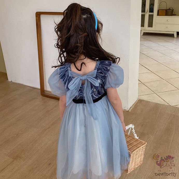 Đầm Công Chúa Phối Ren Dễ Thương Cho Bé Gái