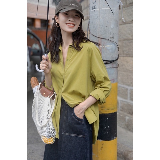 [Mã SKAMFSW175 giảm 10K đơn 50K] Áo Sơmi Nữ Basic nhiều sắc màu dài tay form rộng (kèm ảnh thật)