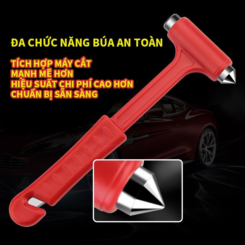 Búa an toàn trên xe ô tô đa chức năng tự cứu thoát hiểm cửa sổ khẩn cấp đập vỡ kính