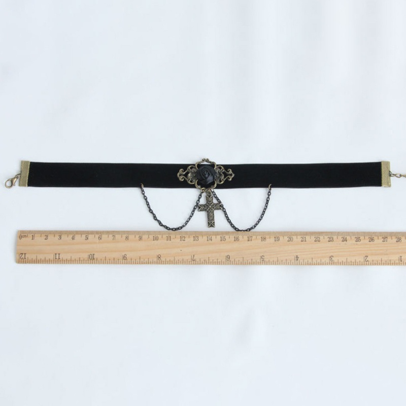 Vòng Cổ Choker Hình Hoa Hồng Đen Phong Cách Punk Dành Cho Nữ