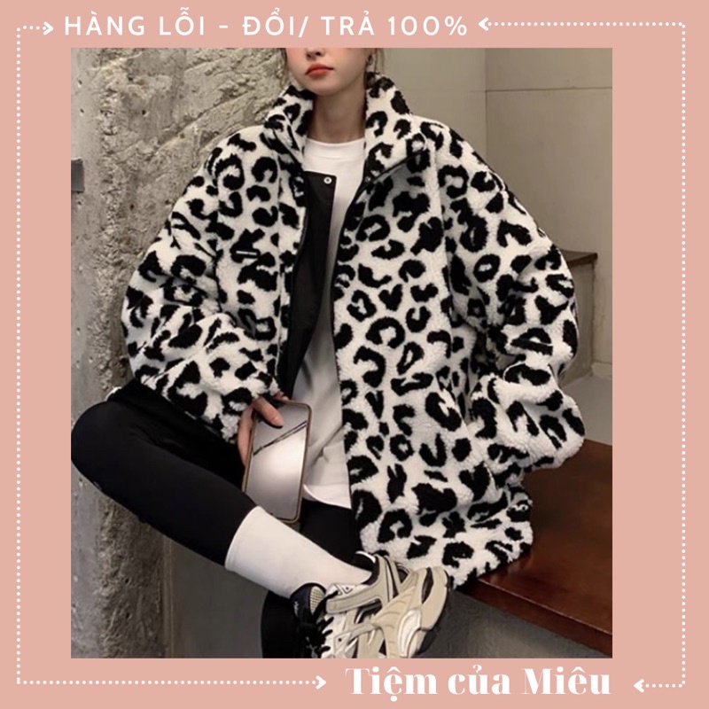 Áo khoác lông da báo siêu to màu nâu Tiệm của Miêu | BigBuy360 - bigbuy360.vn
