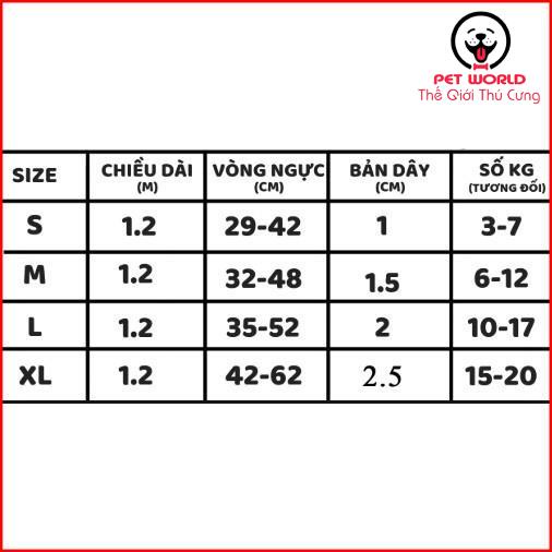 Bộ dây dắt yếm ( dây dắt yên ngựa) dành cho Chó Mèo - Nhiều Size