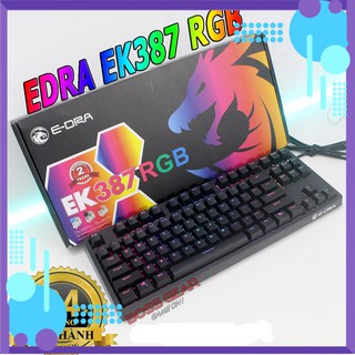 [Tặng mã 50k] Bàn phím cơ Gaming Edra EK387 Led RGB/ Rainbow  - Chính hãng BH 24 tháng [Xả kho]