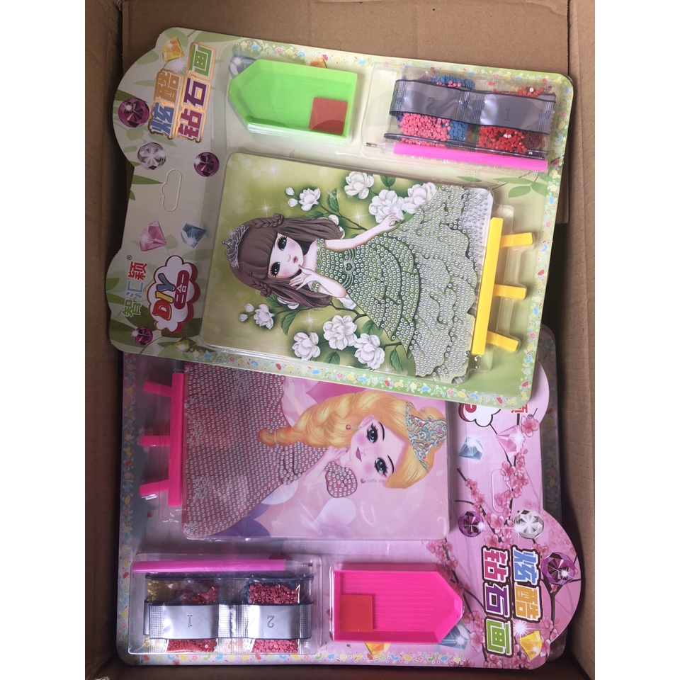 Tranh đính đá khổ to A5, đồ chơi DIY cho bé thủ công, quà tặng độc đáo