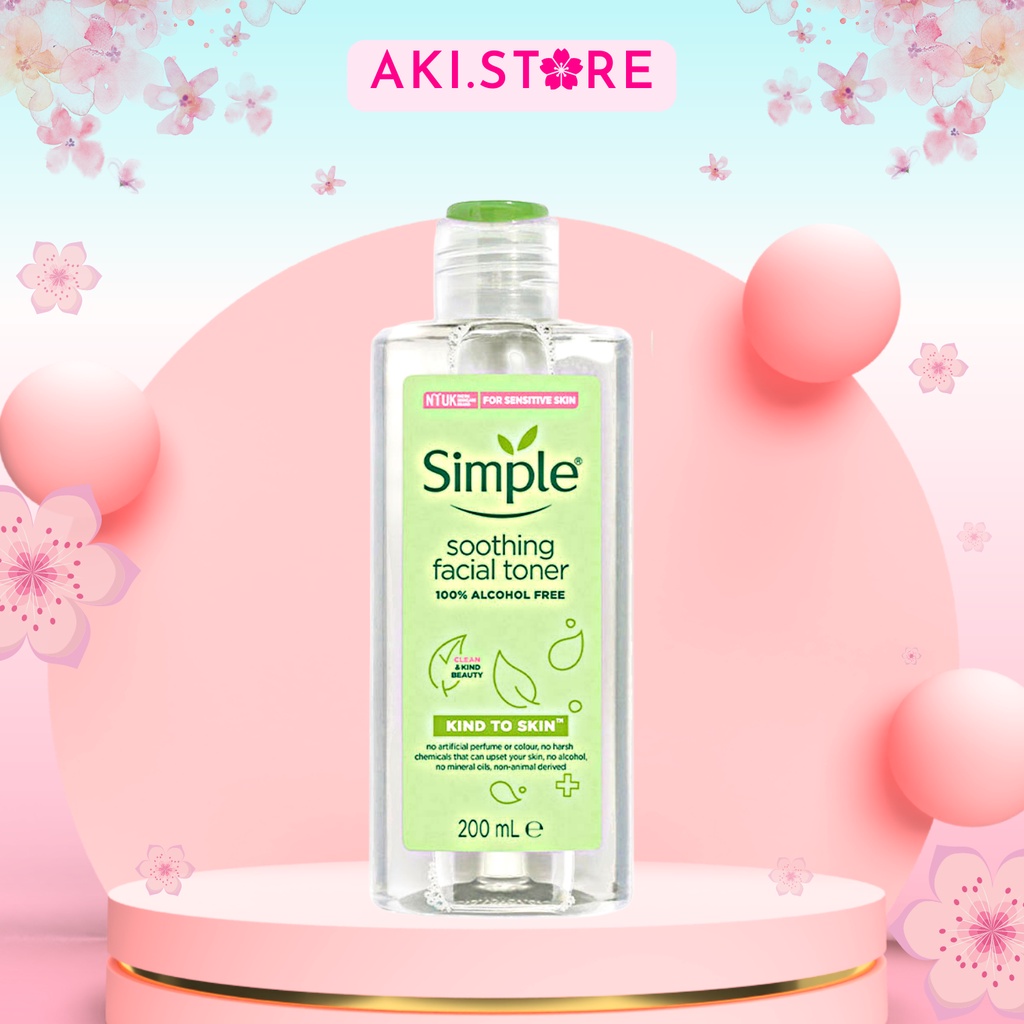 Nước Hoa Hồng Simple Dành Cho Da Nhạy Cảm 200ml Kind to Skin Soothing Facial Toner