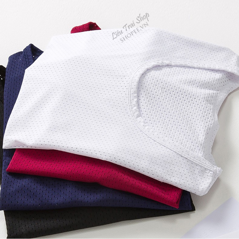 Áo thun lưới nam áo thun nam đục lỗ thoáng mát thời trang