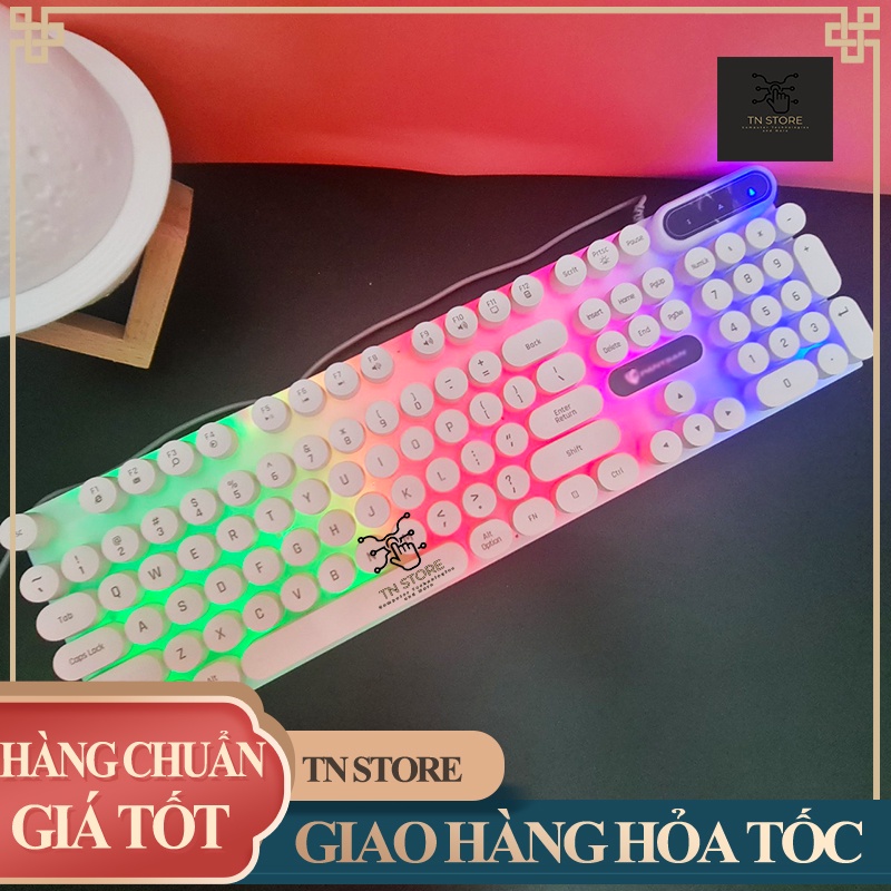 Bàn phím máy tính nút tròn giả cơ sang trọng với 2 màu đen trắng dòng gaming giá rẻ  TN Store BPNT100