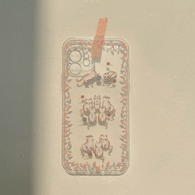 Ốp lưng iphone vuông cạnh hình iPhone/6/6Plus/6s/6sPlus/6/7/7Plus/8/8Plus/X/Xs/Xs Max/11/11Pro/11ProMax/12/12PROMAX/12MINI/12PRO Petal Cat | BigBuy360 - bigbuy360.vn