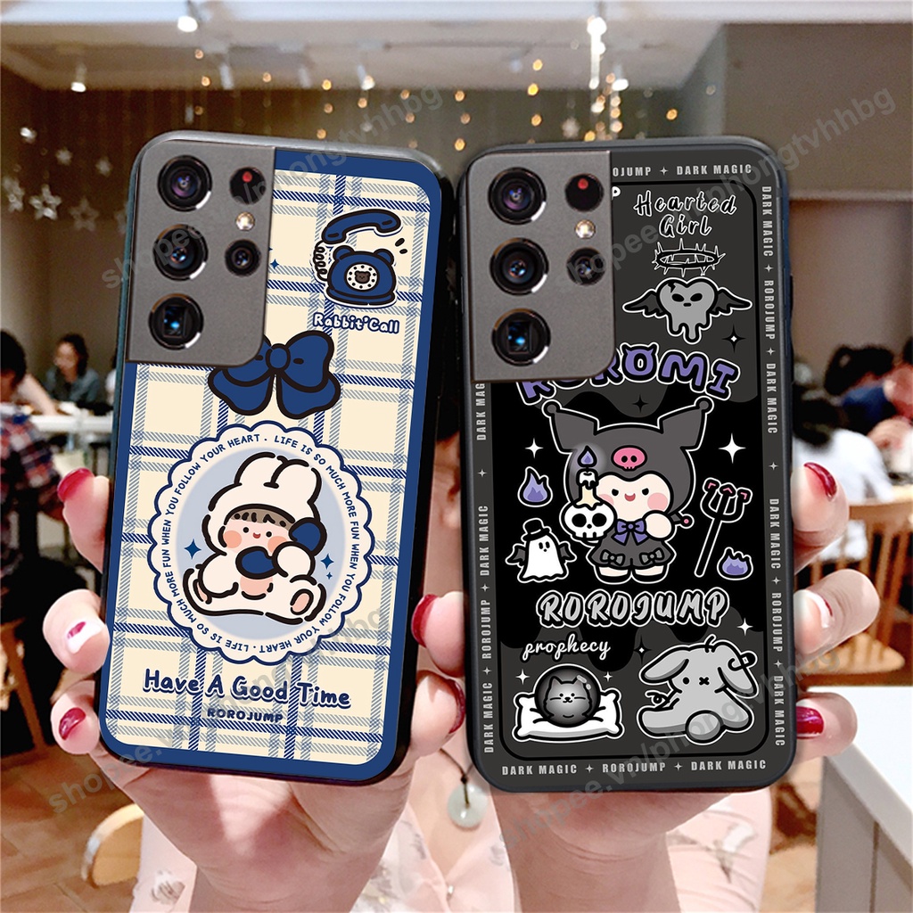 Ốp lưng Samsung S21 / S21 FE / S21 Plus / S21+ / S21 Ultra in mẫu gấu bo viền , smile mặt cười cực cute đẹp