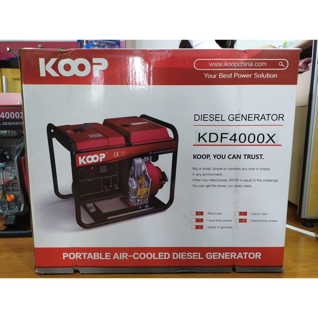 Máy Phát Điện Chạy Dầu 3Kw Koop KDF4000X