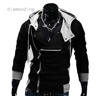 Áo Hoodie Phối Khóa Kéo Họa Tiết Assassin's Creed Cá Tính Cho Nam