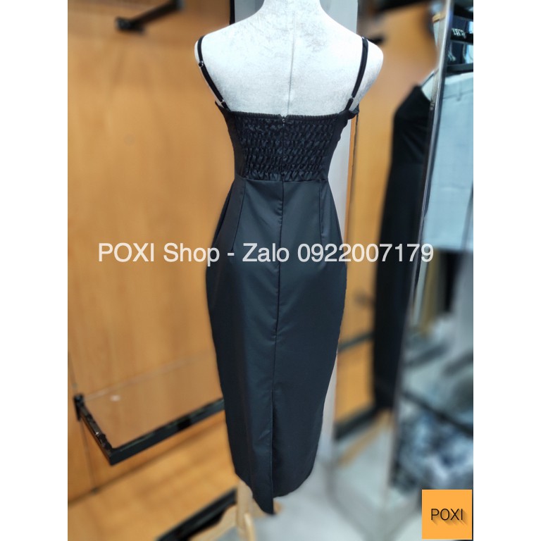 [ẢNH THẬT] Đầm 2 Dây Maxi Nhún Lưng Xẻ Sau EMO (ĐEN) | BigBuy360 - bigbuy360.vn