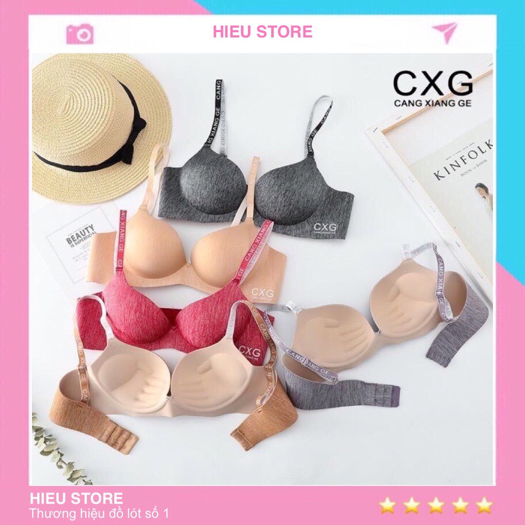 Áo ngực nữ su không gọng CXG ⚡FreeShip⚡ áo su đẹp nâng ngực, áo lót nữ su đúc đệm 3cm Hieustore24h A05