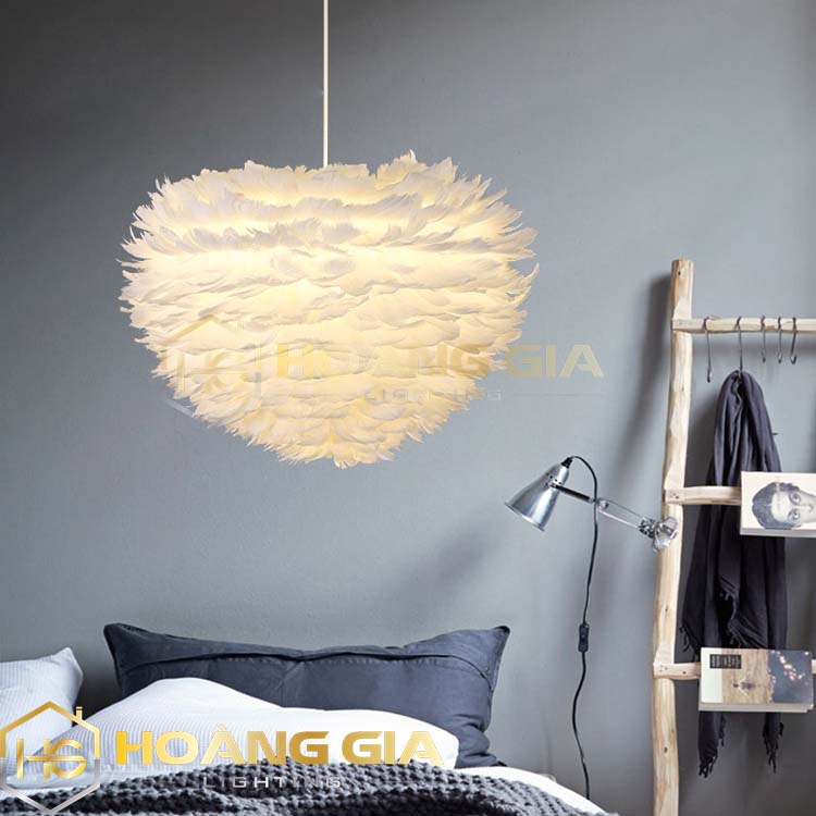 Đèn Decor 🍀 Đèn Thả Trần 🍀 Đèn Phòng Ngủ Lông Vũ Trang Trí Hiện Đại 🍀 Kèm Bóng LED Và Đế Ốp Trần